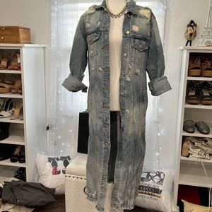 Long denim jacket size S